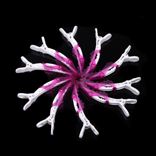 10Pcs Hair Styling Hair Clip Plastic Crocodile Hairdressing Sectioning Clamp