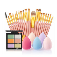 6-Color Concealer Contour Palette+20 Makeup Brush + Water Puff Puff Powder Puff Cosmetic Tools maquiagem-