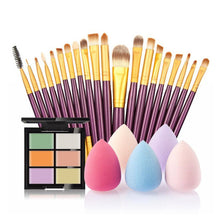 6-Color Concealer Contour Palette+20 Makeup Brush + Water Puff Puff Powder Puff Cosmetic Tools maquiagem-