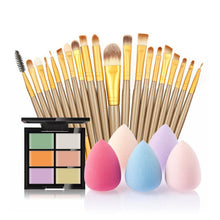 6-Color Concealer Contour Palette+20 Makeup Brush + Water Puff Puff Powder Puff Cosmetic Tools maquiagem-