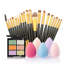 6-Color Concealer Contour Palette+20 Makeup Brush + Water Puff Puff Powder Puff Cosmetic Tools maquiagem-