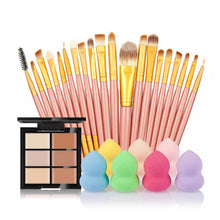 6-Color Concealer Contour Palette+20 Makeup Brush + Water Puff Puff Powder Puff Cosmetic Tools maquiagem-