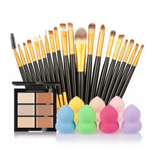 6-Color Concealer Contour Palette+20 Makeup Brush + Water Puff Puff Powder Puff Cosmetic Tools maquiagem-