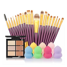 6-Color Concealer Contour Palette+20 Makeup Brush + Water Puff Puff Powder Puff Cosmetic Tools maquiagem-