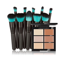 6-Color Concealer Primer +10 Black Handle With a Blue Head Makeup Brush Cosmetic Tools maquiagem-