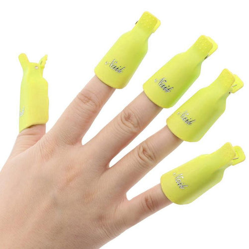 10pc Nail Art Polish Lacquer Easy Remover Soak Off Cap Clip Magic UV Gel Nail Polish Remover Wrap Tools