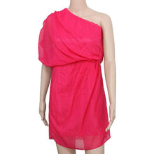 Women Sexy Oblique Strapless Pleated Chiffon Dress Ladies Casual Dress