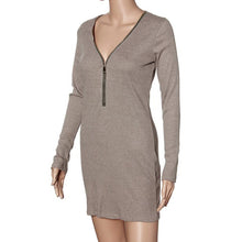 Women Bandage Dress Women's Sexy Bodycon Long Sleeve Zip Deep V-Neck Night Club Party Dresses vestidos