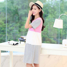 Nursing Clothes Pregnant for Women Maternity Patchwork Breastfeeding lactating Cotton Dress