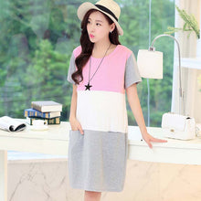 Nursing Clothes Pregnant for Women Maternity Patchwork Breastfeeding lactating Cotton Dress
