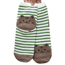 3D Animals Striped Cartoon Women Cat Footprints Cotton Floor Stockings er &