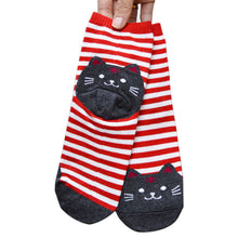 3D Animals Striped Cartoon Women Cat Footprints Cotton Floor Stockings er &
