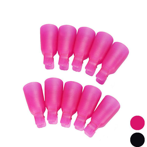 10pc Wearable Acrylic Plastic Nail Art Soak Off Cap Clip UV Gel Polish Remover Wrap Tool Fast Shipping