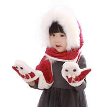 Warm And Hats Scarves Gloves Three-Piece Children's Bunny Boys And Girls Gift