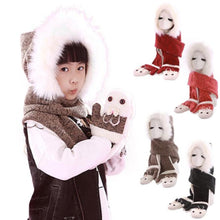 Warm And Hats Scarves Gloves Three-Piece Children's Bunny Boys And Girls Gift