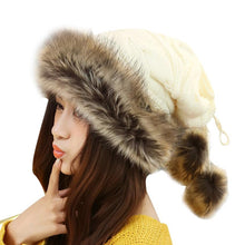 Women Fur Cap Warm Hats Girl Knitting Caps Ladies Beanie Wool Hat Fast Shipping