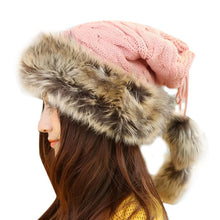 Women Fur Cap Warm Hats Girl Knitting Caps Ladies Beanie Wool Hat Fast Shipping