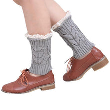 Women's Warm Soft Lace Boot Socks Knitted Leg Cuffs Laced Boot Socks Leg Warmers
