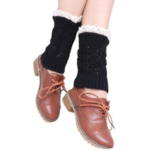 Women's Warm Soft Lace Boot Socks Knitted Leg Cuffs Laced Boot Socks Leg Warmers
