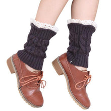 Women's Warm Soft Lace Boot Socks Knitted Leg Cuffs Laced Boot Socks Leg Warmers