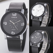 XIMen's Casual Quartz Dial Hour Digital Clock Leather Quartz Wrist Watch Round Case Unique Couple Gift Clock