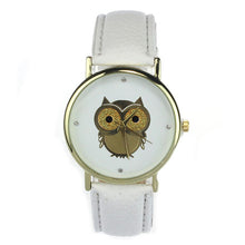 6 COLORS Women's Fashion Women Girl Gold Owl Pattern WristWatch Leather Quartz Watch Wrist Watches relojes mujer