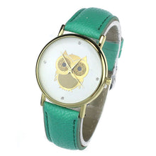 6 COLORS Women's Fashion Women Girl Gold Owl Pattern WristWatch Leather Quartz Watch Wrist Watches relojes mujer