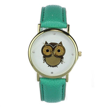 6 COLORS Women's Fashion Women Girl Gold Owl Pattern WristWatch Leather Quartz Watch Wrist Watches relojes mujer
