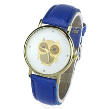 6 COLORS Women's Fashion Women Girl Gold Owl Pattern WristWatch Leather Quartz Watch Wrist Watches relojes mujer