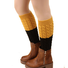 Amazing Patchwork Color Knitted Leg Warmers for Women Boot Socks Cover for Girl Women
