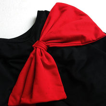 Fashion Women Vintage Bow O Neck Half Sleeve Dress Party Evening Mini Dress Plus Size