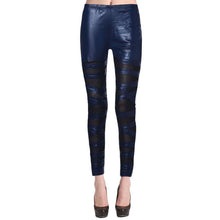 Women Sexy High Slim Leather Stretch Leggings Pants Fit Pencil Trousers Disco Pants