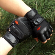 Men Tactical Gloves Men's Outdoor Sport Bicycle Fitness Gloves MittsHalf Finger Leather Gloves Mittens