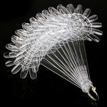 10pc Natural 12 Color Women Ladies False Nail Art Tips Sticks Polish Display Fan Salon Makeup Tools