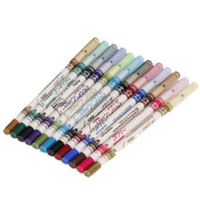 Fashion Woman 12 Colors Glitter Lip liner Eye Shadow Eyeliner Pen Cosmetic Makeup Set