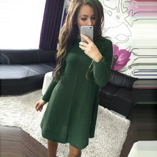 Womens Dresses Ladies Loose Knitted Sweater Jumper Pullover Knitwear Sexy Dress moda mujer