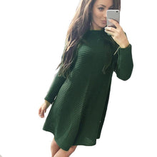 Womens Dresses Ladies Loose Knitted Sweater Jumper Pullover Knitwear Sexy Dress moda mujer