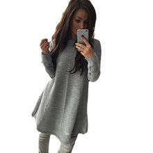 Womens Dresses Ladies Loose Knitted Sweater Jumper Pullover Knitwear Sexy Dress moda mujer