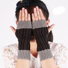 Patchwork Hand Long Mitten Gloves Women Knitted Wrist Arm Fingerless Gloves Unisex Soft Keep Warm