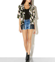 Women Chiffon Kimono Cardigan Tassel Regular Floral Print Blouse/Mujer Ropa Camisas Femininas