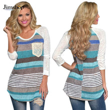 Women Raglans Baseball T Shirt Lace Pocket Slogan Tee Shirts Fashion Stripe Long Sleeve Boho Style Tops
