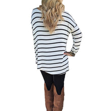 Women's Tops Fashion Casual Long Sleeve Stripe Tops Slim T-shirt Women Tee Shirt Poleras Harajuku