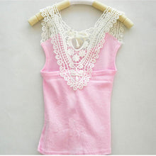Kids Girls Crochet Hollow Out Floral Tops T Shirts Vest T-shirts Candy Color 0-3Y
