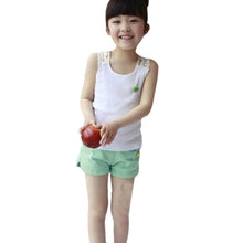Kids Girls Crochet Hollow Out Floral Tops T Shirts Vest T-shirts Candy Color 0-3Y