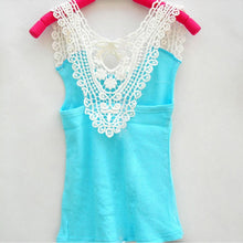 Kids Girls Crochet Hollow Out Floral Tops T Shirts Vest T-shirts Candy Color 0-3Y