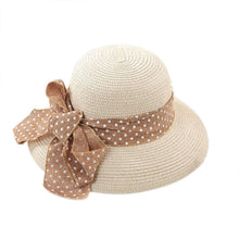 Korea Women Big Bowknot Straw Hat Travel Panama Cap Beach Hat Fedora UV Hats