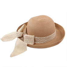 Korea Women Big Bowknot Straw Hat Travel Panama Cap Beach Hat Fedora UV Hats