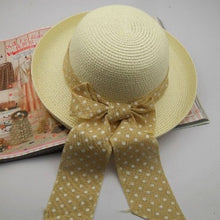 Korea Women Big Bowknot Straw Hat Travel Panama Cap Beach Hat Fedora UV Hats