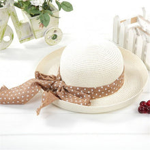 Korea Women Big Bowknot Straw Hat Travel Panama Cap Beach Hat Fedora UV Hats