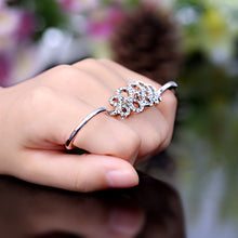 Korean  Rings Double Refers Opening Personalized Ring Crystal Flower Ring